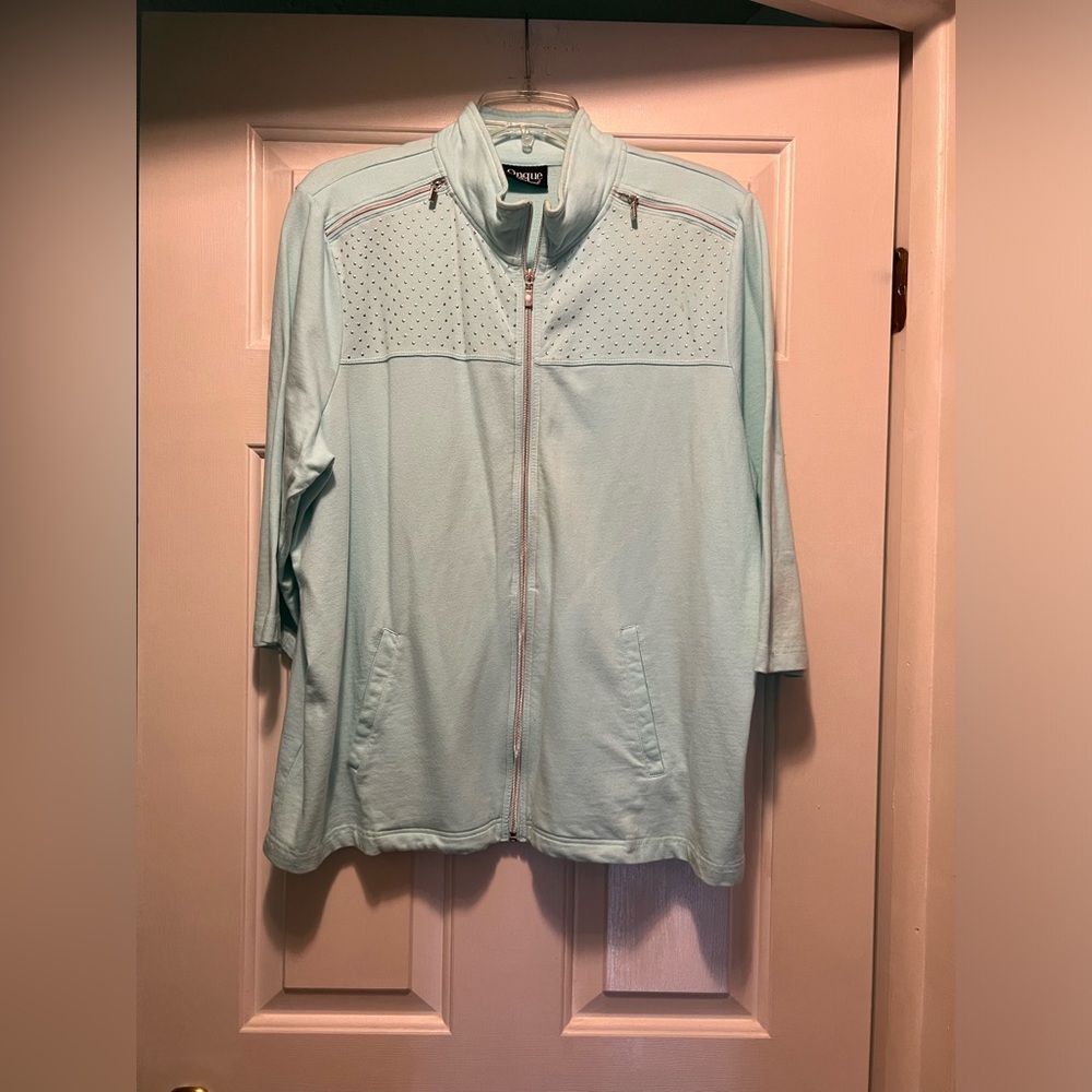 Women's Mint Green Zip-Up Jacket